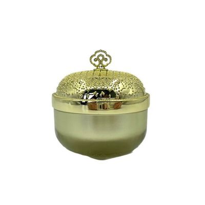 O círculo luxuoso do frasco 5g 15g do creme dos recipientes cosméticos plásticos claros dourados metalizou