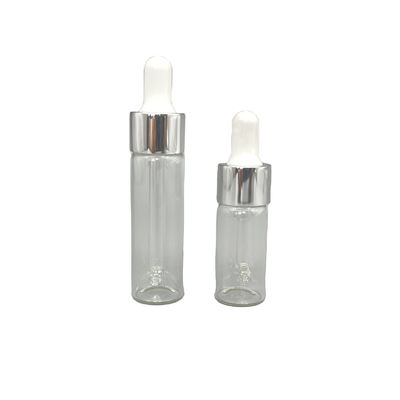o cosmético de vidro de 10ml 15ml engarrafa a forma reta com o conta-gotas de alumínio do óleo