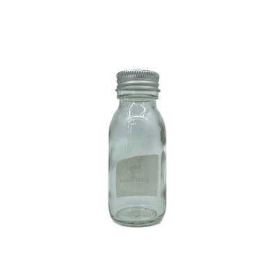 Não garrafa de vidro 60ml de empacotamento cosmética dos cuidados com a pele do derramamento com tampão de alumínio