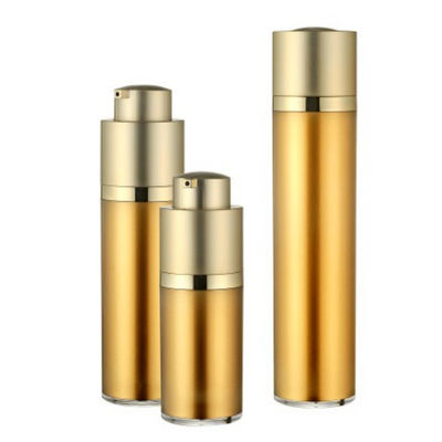 A bomba mal ventilada do ouro 30ml 15ml engarrafa a parede dobro do atuador que galvaniza para cosméticos