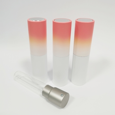 Frasco de spray de refil de cor gradiente de casca de alumínio 8 ML com frasco interno de vidro