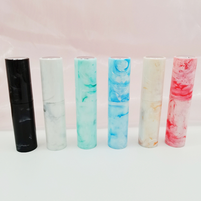 Frasco de perfume recarregável com padrão de mármore de injeção de plástico cor personalizada 8 ml