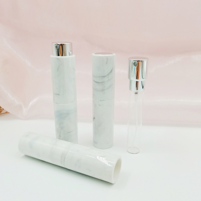 Frasco de perfume recarregável com padrão de mármore de injeção de plástico cor personalizada 8 ml
