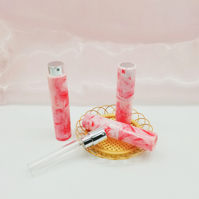 Frasco de perfume recarregável com padrão de mármore de injeção de plástico cor personalizada 8 ml