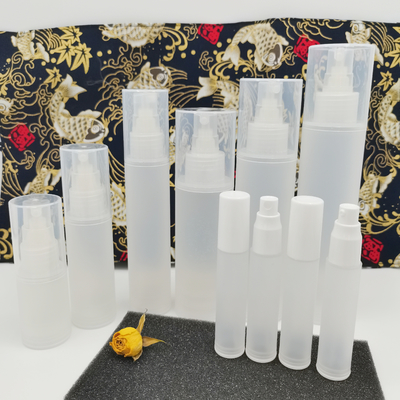 Conjunto de frascos de cosméticos de plástico fosco 5ml 10ml 15ml 50ml 100ml para embalagem de cuidados com a pele