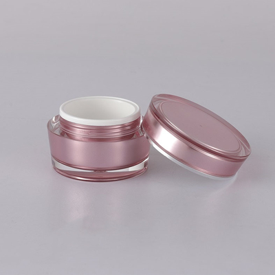 do frasco acrílico vazio redondo luxuoso do creme da forma do chanfro de 15g 30g 50g 75g empacotamento cosmético para o cosmético com tampa