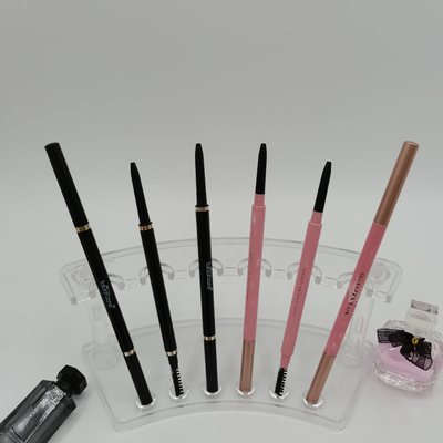 Os ABS delicados do lápis de sobrancelha 146mm do triângulo 7mm dobram o recipiente principal da composição do olho com escova