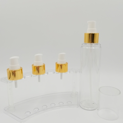 Dispensador de bomba de creme 24/410 PP dourado brilhante tampa de alumínio