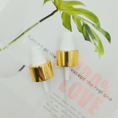 Dispensador de bomba de creme 24/410 PP dourado brilhante tampa de alumínio