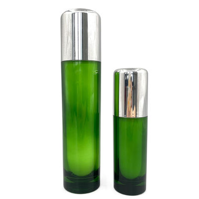 Acrílico vazio luxuoso dos recipientes 50ml 120ml da garrafa cosmética redonda da bomba