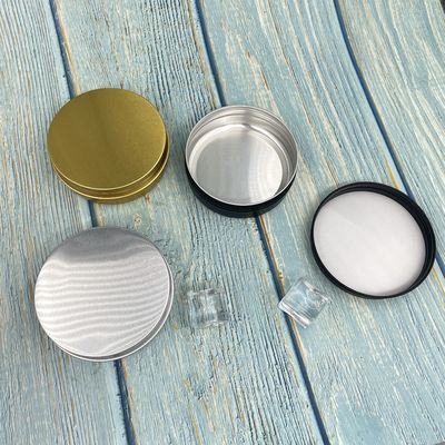 Cor personalizada resistente química de alumínio de Tin Jars 100ml do ouro com tampão de parafuso
