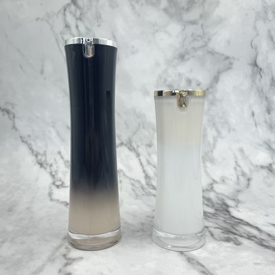 Garrafa mal ventilada de empacotamento cosmética acrílica luxuosa 50ml 100ml com o bocal da forma de folha