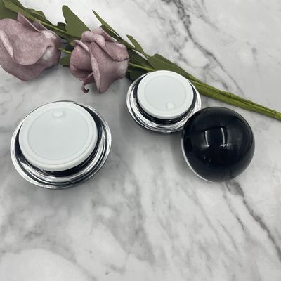 Forma cosmética acrílica de empacotamento da bola do frasco do recipiente 15g 30g 50g do creme de cara dos cuidados com a pele