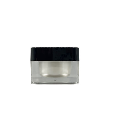 O cosmético plástico do quadrado range recipientes que pequenos o tampão preto 15g 30g personalizou a cor