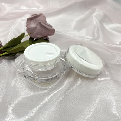 Os frascos cosméticos plásticos do quadrado versátil desnatam 15g de empacotamento 30g 50g com tampão redondo