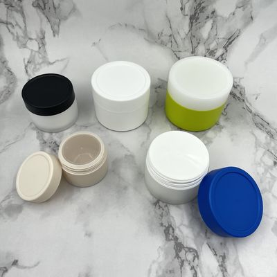 A parede 60ml 100ml de Matt Plastic Cosmetic Jars Double metalizou para a pasta Scrub