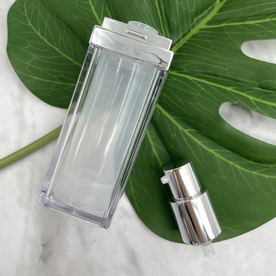 A bomba mal ventilada cosmética do quadrado engarrafa o alumínio da parede do dobro 30ml