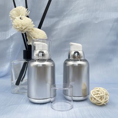As garrafas mal ventiladas da bomba da torção 80ml 100ml limpam MS Metallized Round Bottom dos PP