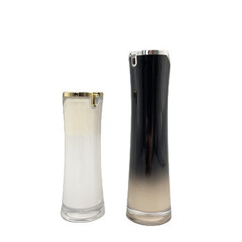 Garrafa mal ventilada de empacotamento cosmética acrílica luxuosa 50ml 100ml com o bocal da forma de folha
