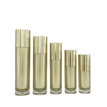 do ouro plástico vazio cosmético da loção da garrafa da bomba de 100ml 120ml carimbo quente acrílico