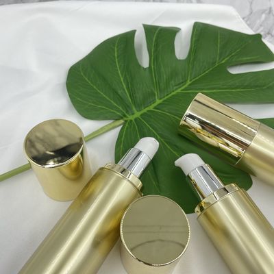 do ouro plástico vazio cosmético da loção da garrafa da bomba de 100ml 120ml carimbo quente acrílico
