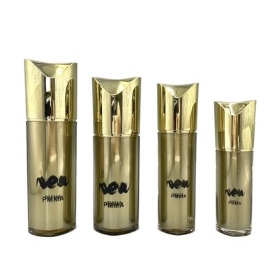 Recipientes cosméticos recarregávéis 80ml 100ml do ouro cosmético especial da garrafa da bomba da forma