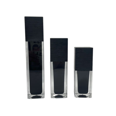Escova UV cosmética Matt Black Acrylic do parafuso da garrafa 60ml da bomba do quadrado