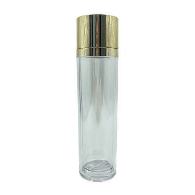 O plástico do tampão PETG do ouro engarrafa recipientes cosméticos luxuosos para o tonalizador 100ml 120ml