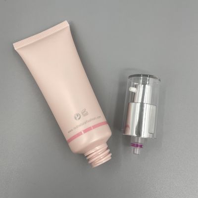 Diâmetro vazio de creme 30mm dos tubos 30ml 50ml do aperto do BB do rosa com bomba