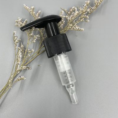 A bomba preta do distribuidor da loção ensaboa 1.2CC para alisar/fechamento com nervuras 28/400 28/415