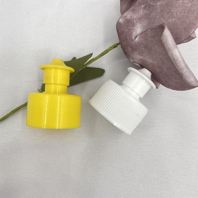 De amostra personalizada da cor dos PP 24/410 push pull amarelo dos tampões de garrafa 28/410 aprovou