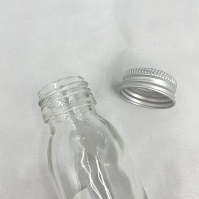 Não garrafa de vidro 60ml de empacotamento cosmética dos cuidados com a pele do derramamento com tampão de alumínio