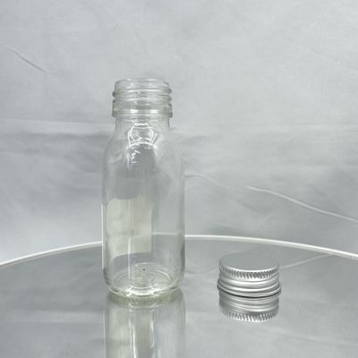 Não garrafa de vidro 60ml de empacotamento cosmética dos cuidados com a pele do derramamento com tampão de alumínio