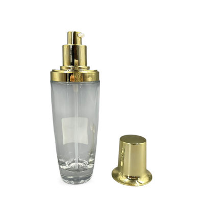 cor personalizada do tampão do ouro da garrafa 100ml loção cosmética oval transparente