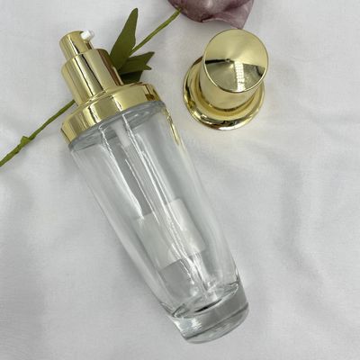 cor personalizada do tampão do ouro da garrafa 100ml loção cosmética oval transparente