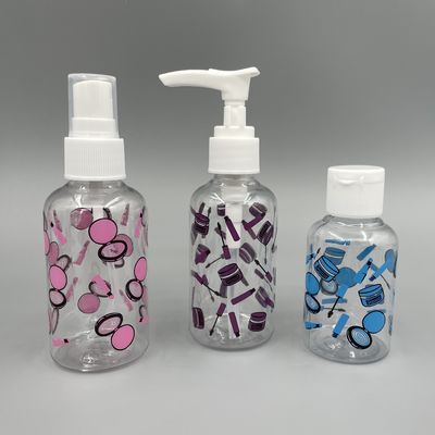 Garrafa transparente da bomba do ANIMAL DE ESTIMAÇÃO de Boston em volta do creme hidratante do ombro 70ml com impressão
