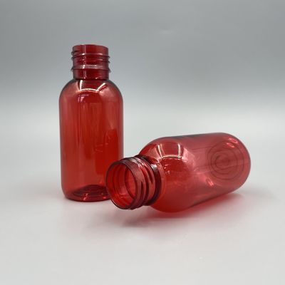 Contra o círculo plástico vazio UV das garrafas 100ml 3.52OZ do xarope com o tampão evidente da calcadeira