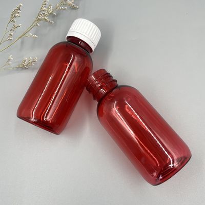 Contra o círculo plástico vazio UV das garrafas 100ml 3.52OZ do xarope com o tampão evidente da calcadeira