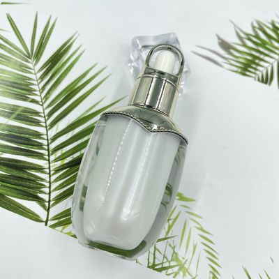 Parede oval acrílica do dobro da forma da garrafa do conta-gotas do recipiente 10ml do óleo essencial