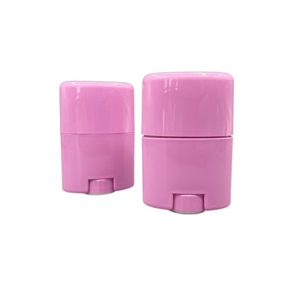 Rolo vazio dos recipientes cor-de-rosa plásticos do desodorizante 15g na torção oval da forma acima