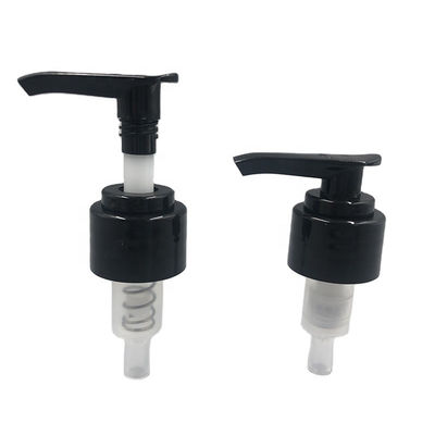 Fechamento liso da loção do preto da bomba 28mm do distribuidor do PE 24mm para o Sanitizer da mão