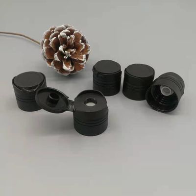 Parte superior Flip Cap de Matt Black Plastic Screw Disc 24/410 de válvula 9.5mm do silicone