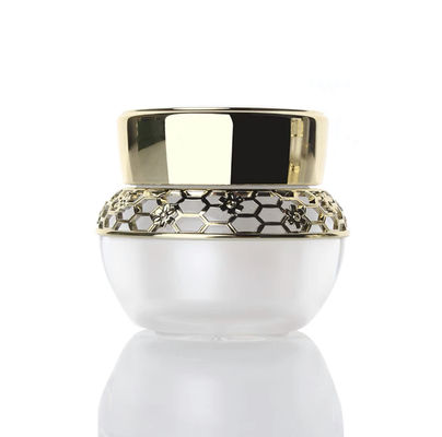 Acrílico vazio 30g 50g PMMA dos frascos do creme de cara do ouro luxuoso para o cosmético