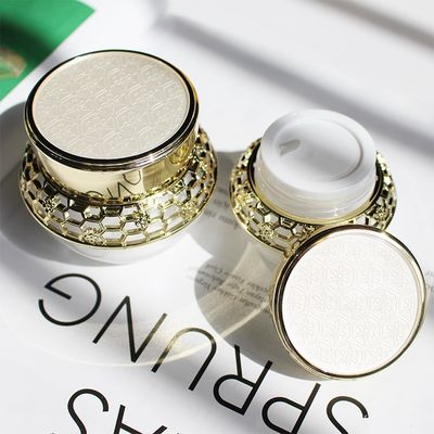 Acrílico vazio 30g 50g PMMA dos frascos do creme de cara do ouro luxuoso para o cosmético