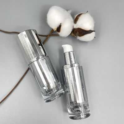 A garrafa cosmética Skincare da bomba da parte alta que empacota 30ml metalizou