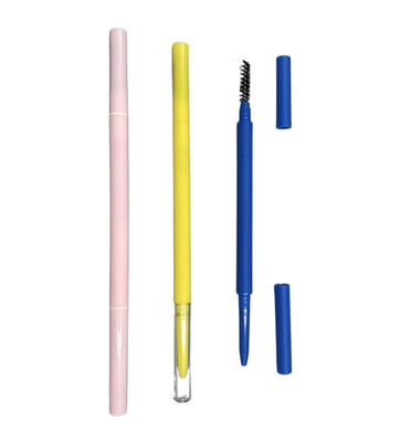 Os ABS delicados do lápis de sobrancelha 146mm do triângulo 7mm dobram o recipiente principal da composição do olho com escova