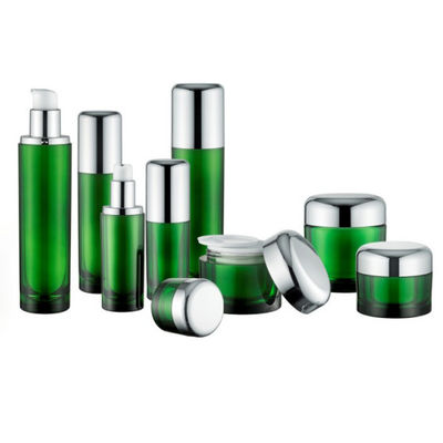Acrílico vazio luxuoso dos recipientes 50ml 120ml da garrafa cosmética redonda da bomba