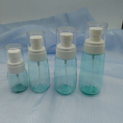 Os cuidados pessoais 60ml azul transparente Petg engarrafam o pulverizador ultra fino