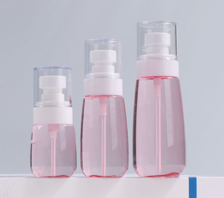toque macio facial branco de embalagem do pulverizador fino do rosa transparente da garrafa da bomba de 100ml Petg único