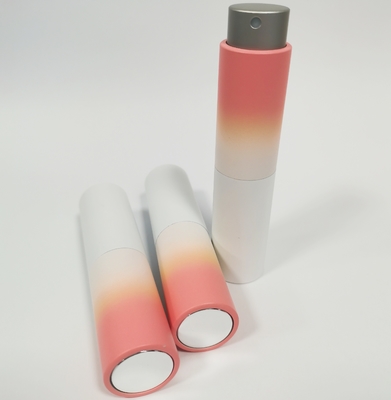 Frasco de spray de refil de cor gradiente de casca de alumínio 8 ML com frasco interno de vidro
